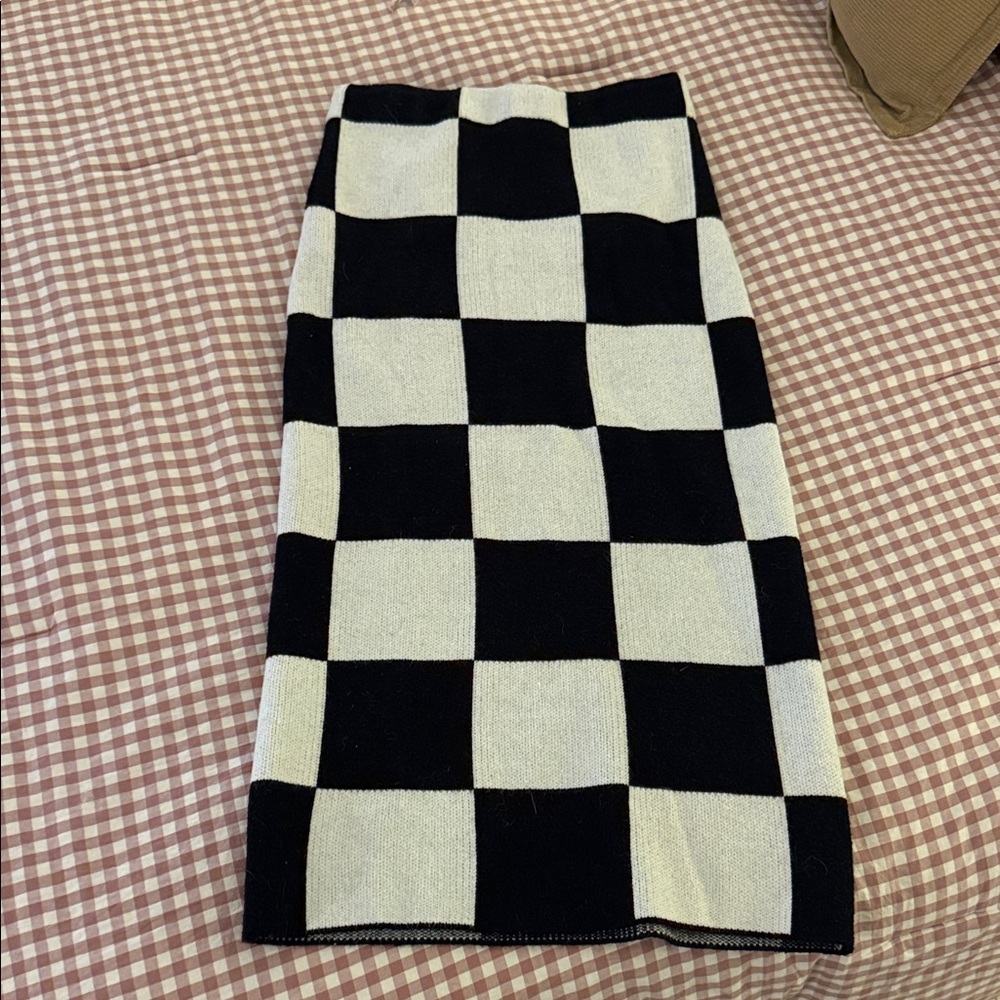 Dressed in LALA Checkerboard Knit Skirt XL